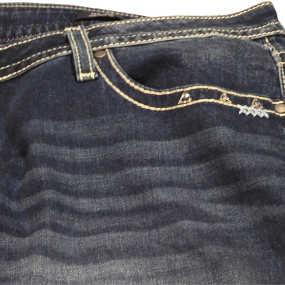Vigoss Heritage Fit Stretch Rolled Hem Bling Pocket Jeans Plus Size 24 - Picture 6 of 15
